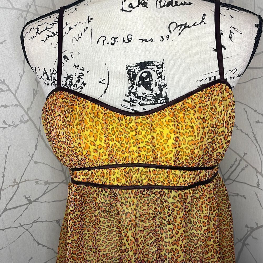 Victoria's Secret Very Sexy Cheetah Print Sheer Babydoll, Size Large - Picture 2 of 4